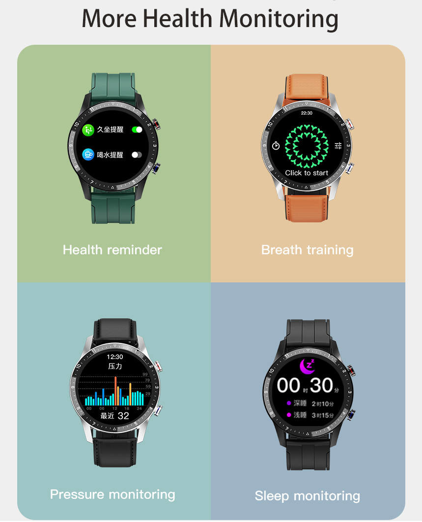Music Play Round Smartwatch BT Phone Call DIY Watchface For Man