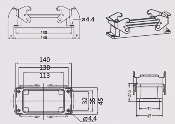 1SET 24Pin Hot Runner Connector,include 24Pin male insert&female insert&housing&hood most popular