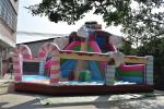 Pink Full Digital Painting Inflatable Fun City Candy World / Blow Up Amusement