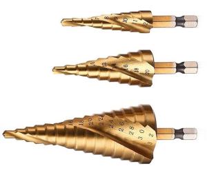 China SGS 15 Steps HSS4241 Metal Drilling Hex Shank Hss Drill Bits Spiral Groove factory