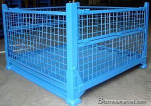 China Warehouse Storage Folding Steel Wire Mesh Cargo Crates factory