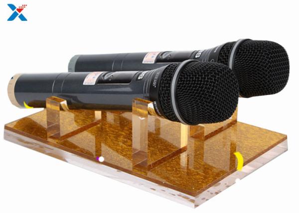 Durable Acrylic Display Rack Clear Acrylic Microphone Display Hold For KTV
