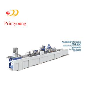 China Paper Bag Bottom Gluing Machine With Automatic Feeding Machine on sale