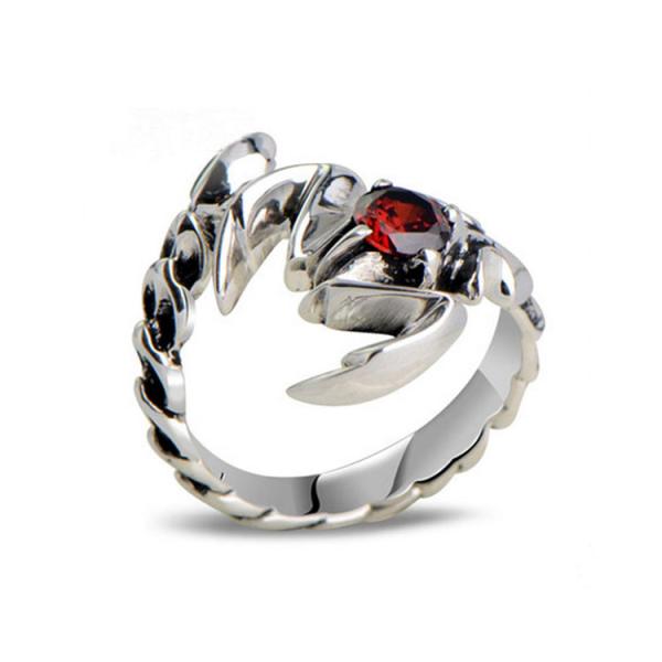 Men's Thai Vintage Sterling Silver Ring Size Adjustable Scorpion Animal Style
