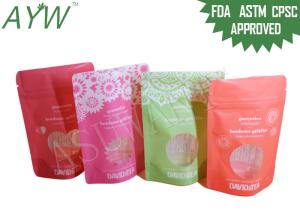China 1 / 8oz Stand Up Food Packaging Bags Double Track Tab For Dried Flower Tea factory