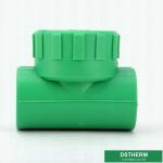 Din8077 / 8078 Ppr Pipe Fittings , Green Female Threaded Tee Good Impact