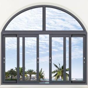 China Insulated Clear Double Glass Window Thermal Broken Aluminium Sliding Window factory