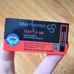 China Pantone color test Propionate 100 vial Vial Labels With Matched Boxes factory