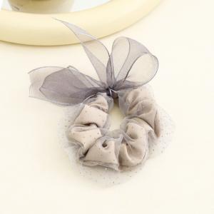 China Orange White Yellow Xl Hair Scrunchies With Bow Women Girl Hair Circle Gauze 5 Colors 8g factory