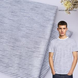 China Sweat Absorption Jersey Striped Material Fabric 100% Pure Cotton Single Face factory