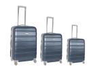 ABS Zipper Framed Trolley Bag Set Of 3 Hard Shell Suitcases Logo Customized