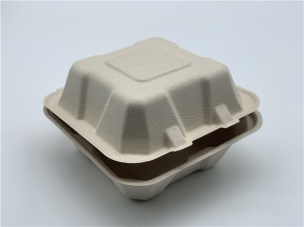 Bagasse Hamburger 6 Inch 20g Biodegradable Takeout Containers