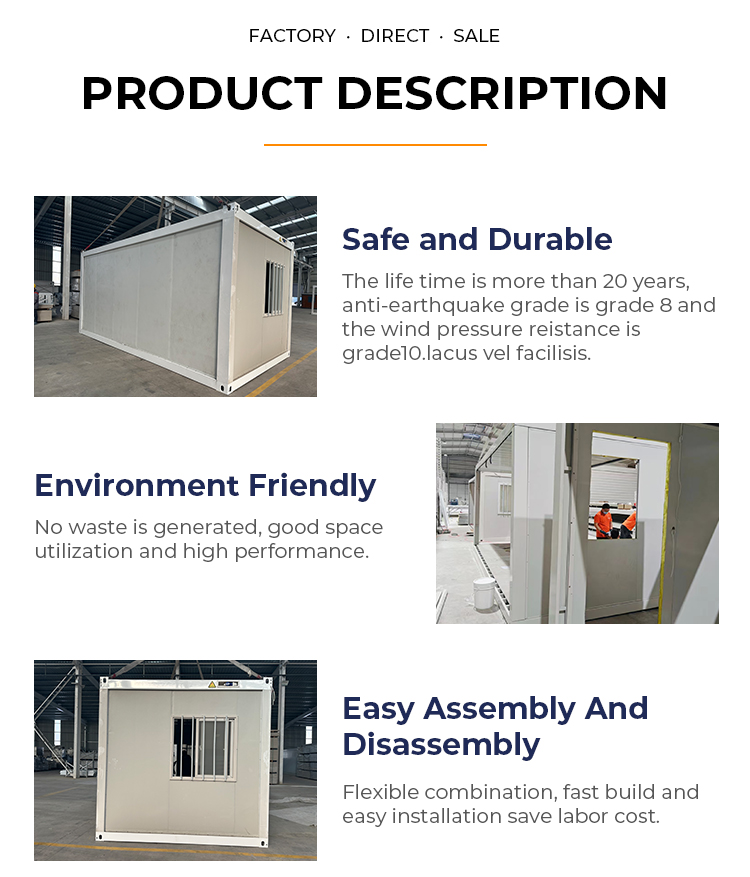 House Aluminum Window Prefab Modular Z Folding Container Homes with Optional Size and Easy Install Design