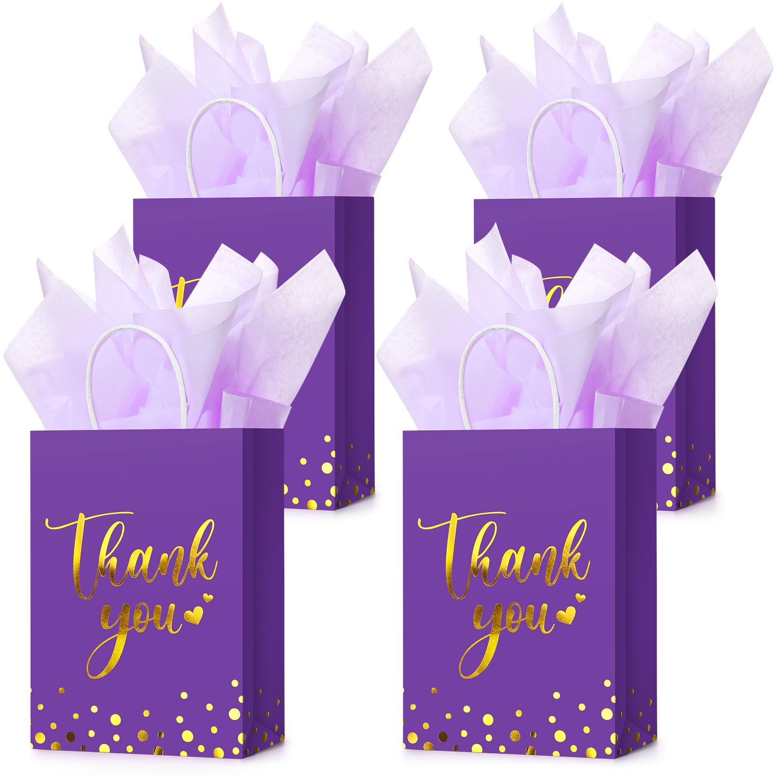 Business Shopping Custom Handmade Flat Bottom Kraft Paper Bags With Thank You Logo Handles