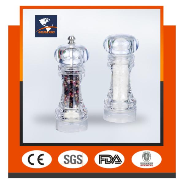 Acrylic transparent GK-S12CT pepper mill & ceramic core & sea salt & pepper mill