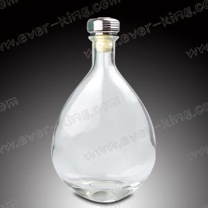 China Oval Shape Clear 750ml Spirits Whiskey Glass Bottle factory