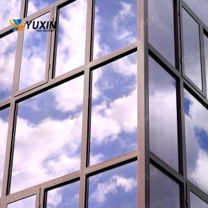 China 2mil Metal Mirror Building Reflective Film Roll Self Adhesive Glass Wall Tinting factory