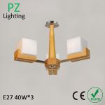 Hot sell Modern wooden lamp 3/5/8 arms wooden ceiling lamp made in Zhongshan