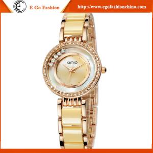 China KM16 New Girl Fashion Women Gold Crystal Quartz Crystal Rhinestone Luxury Wrist Watch Hot factory