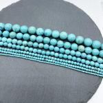 Natural Turquoise 10MM925 Silver Beads Bracelet Punk Hip-Hop European And