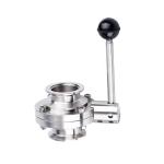 WZ Ss 304 316 Stainless Steel Valved Vacuum Tri-clamp Butterfly Valve for Pipe