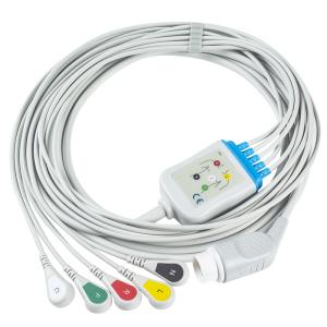 China P-Hilips Adult ECG Cables And Leadwires 8pin 3 Lead Snap ECG Cable factory