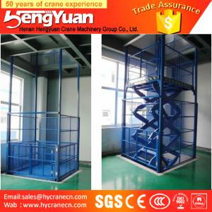 China 500kg-3000kg heavy duty guide rail chain goods lifting platform factory