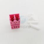 Plastic Flangeless Optic Fiber Adapter LC / OM4 Duplex Metal Shutter