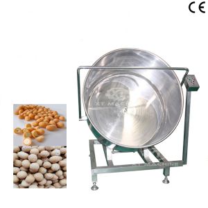 Food Grade Electricity Heating Automatic Peanut Batch Coating Machine