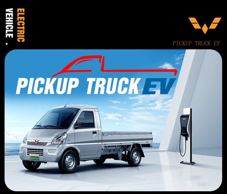 Wuling Miniev Zhengtu Pickup 4x4 Electric Truck with Trailer 2-door 2-seater Van Trickle Charge 9 Hours Mini Cargo Truck
