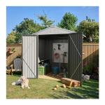 Powder Coated AJUNION Metal Garden Shed Double Lockable Door 50"D x 78.3"W x 74