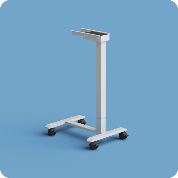 Single Motor Rolling Desk Frame One Reversed Column With 2 Stages Side Table