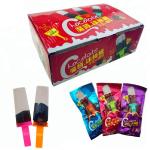 Chocolate Fruity Lollipops Whistle Stick Halal 2 Colors Ice Cream Shape