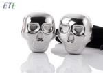 Tasteless Odorless Stainless Steel Skull Ice Cubes Metal Finish Non Reactive