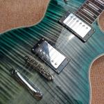 New style high-quality custom LP electric guitar, Green&blue Flame Maple Top