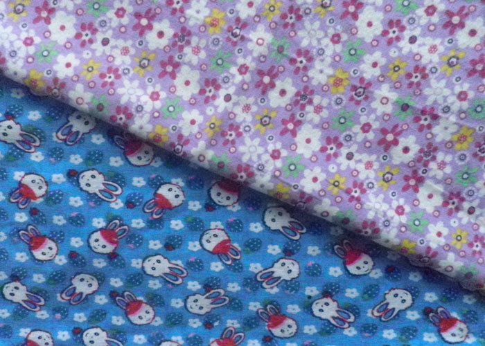 Customized Printed Cotton Flannel Cloth Single Or Double Sided Brush