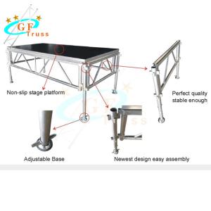 China Wooden Aluminum Stage Platform With Stair Guardrails factory