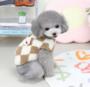 China Diamond Argyle Pattern Pet Coat Warm Winter Apparel Brown Black factory