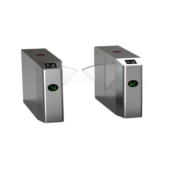 China Double direction waist high turnstiles , clear acrylic automatic flap barrier pedestrian flow control factory