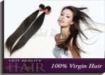 Peruvian Straight Virgin Hair Human Hair Extensions , 16 Inch Real Hair
