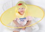 PVA/EVA Material Childrens Waterproof Raincoats Yellow Cartoon Duck Printed