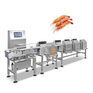 China Smart Auto Conveyor Check Weigher Machine For Red Shrimp Sausages Sorter Belt Weigher Weight Checker factory