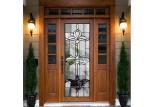 Door Embroidered Beveled Clear Art Glass Sheets , Decorative Panel Glass