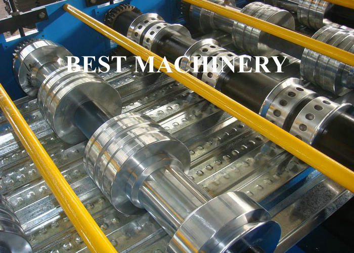 Steel Structural Floor Deck Roll Forming Machine , Panel Sheet Metal Decking Machine