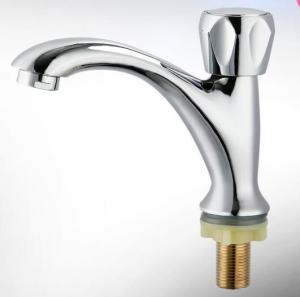 China Ergonomic Single Cold Water Basin Tap Deck Mounted In Chrome factory