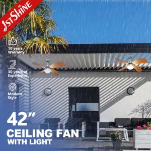 China AC/DC pure copper Motor LED Outdoor Ceiling Fans with Remote Control and IP44 Rating factory