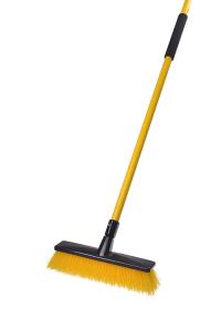 China Outdoor Deck Brush Heavy Duty Push Broom Long Handle Stiff Bristle Broom factory