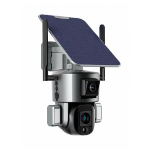 China WiFi 4K Solar Floodlight Camera 10X Optical Zoom Dual Lens Linkage factory