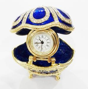 China Handicraft faberge egg metal jewelry box Faberge Egg Trinket Jewelry Box with a Pearl Estee Egg Jewelry trinket box factory
