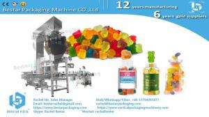 China Automatic weighing filling and labeling machine for gummy candy factory